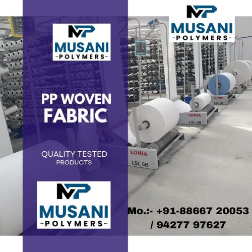 Musani Polymers HDPE PP Woven Sack Fabric, Color : White for Packaging