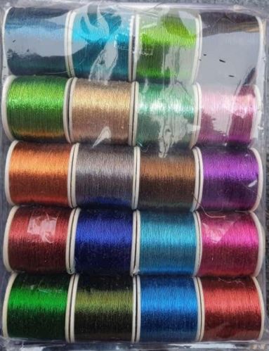 Multi Colour Cotton Jari Thread, Packaging Type : Carton