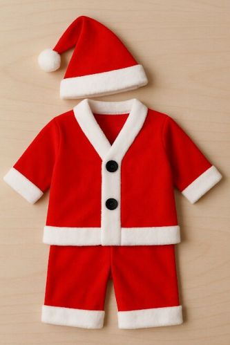 Red And White Cotton Santa Claus Dress