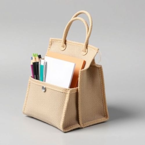 Jute Stationary Bag Standard Size, Packaging Type : Natural