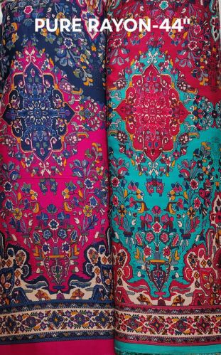 44 Inch Floral Pure Rayon Viscose Print Fabric