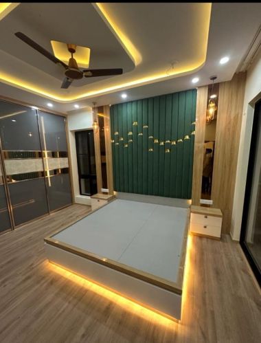 Wood Modern Modular Designer Double Bed for Bedroom Use