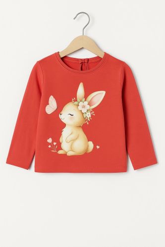 Printed Pure Cotton Girls Casual Tshirt