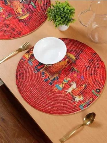 PVC Rajasthani Printed Cotton Mat Modern Multisize