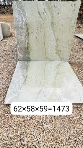 Veined Indo Green Marble Flooring Slabs 62x58x59 Inch