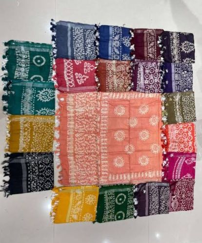 Chanderi Embroidered Linen Self Batic Dupatta, Stitch Type : Stitched