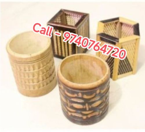 Bamboo Handcraft Pen Stand and Office Stationery.