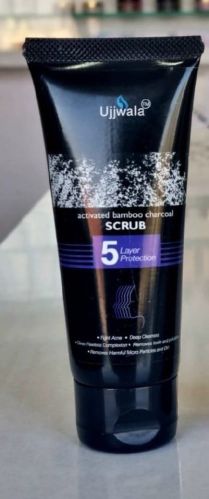 Activated Bamboo Charcoal Face Scrub, Color : Black