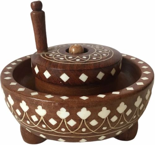 Polished Handicraft Wooden Chakki Showpiece 6
