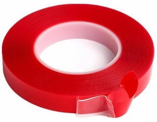 Double Sided Red Polyester Tape, Packaging Type : Roll for Sealing