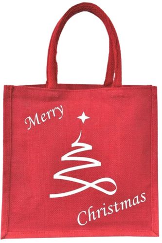 Christmas Shopping Jute - Tote Bag - Kcg - 006