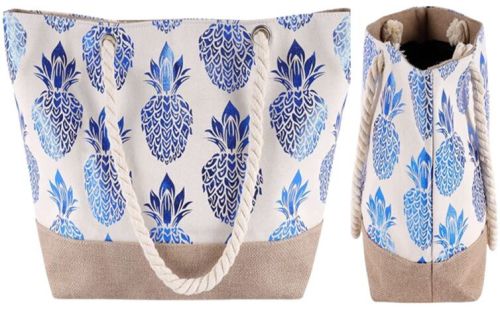 Fashionable Cotton Canvas Bag with Jute Bottom - KJC - 001