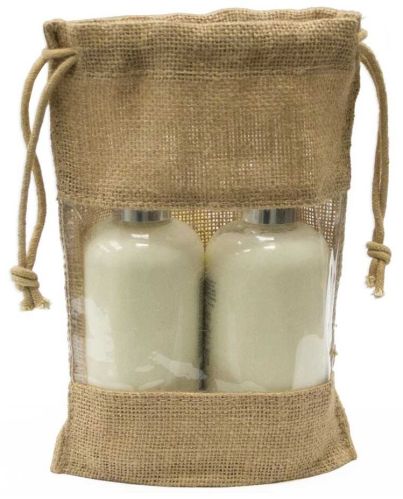 Jute Drawstring Bag with PVC Window - KDB - 005