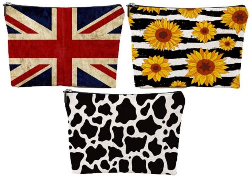 Printed Toiletry Jute - Tote Bag with Zipper Closure - KJP - 016