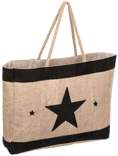 Stylish Laminated Jute Beach Bag with Inner Pocket - KBB - 006