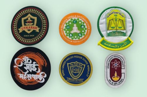 Printed Glossy Lamination Woven Patch Label for Apparel, Accessories