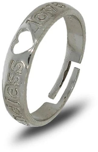 Women Pretty Heart Shaped Silver Ring, Color : White