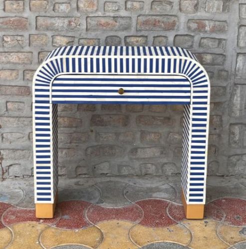 Bone Console Table, Color : White & Black