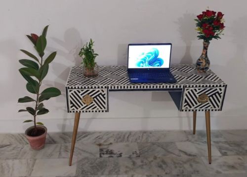 Bone Inlay Table for Office Or Home Workspace