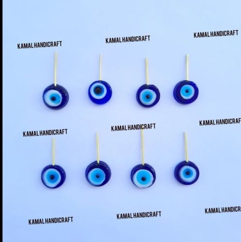 Single Side Flat Round Evil Eye Glass Bead