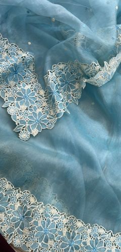 Gigi Organza Silk with Border Unstitched Banarasi Saree