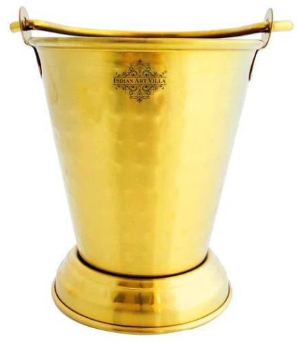 Indian Art Villa Stainless Steel With Brass Finish Serving Bucket