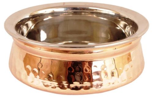 Indianartvilla Handcrafted Steel Copper Serving Set