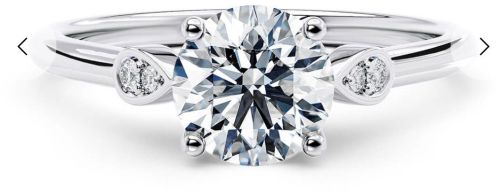 Designer Round and Pear Shape White Gold Diamond Ring