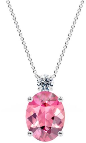 Oval Cut Fancy Light Pink Diamond Pendant
