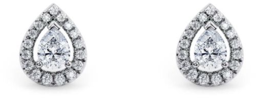 Pear and Round Shape Party Wear Diamond Earrings