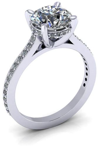Polished Round White Designer Diamond Ring, Color : Silver