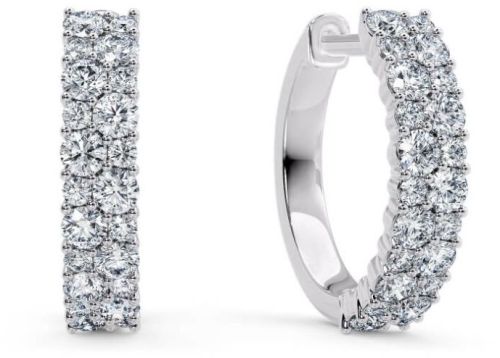 Polished Timeless White Gold Round Diamond Earrings