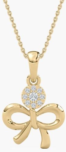 Knot Round Diamond Kids Pendant, Color : Silver, White