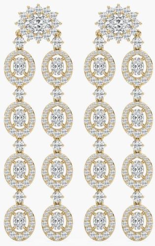 Round And Oval Diamond Soft Glow Dangler Earrings