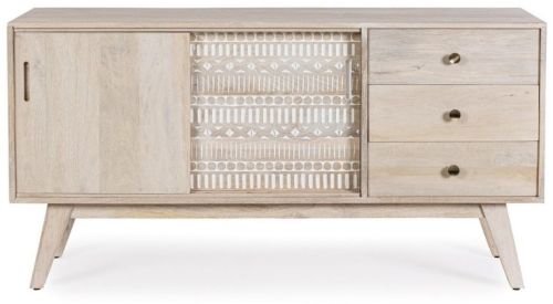 Mango Wood Carving Sideboard, Color : Light White