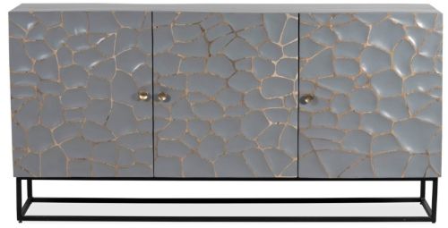 Mango Wood Grey Color Sideboard