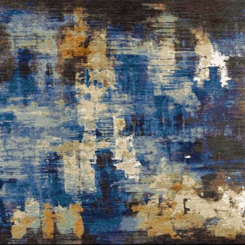 Printed AB2 Indo Tibetan Wool Rug, Shape : Rectangle