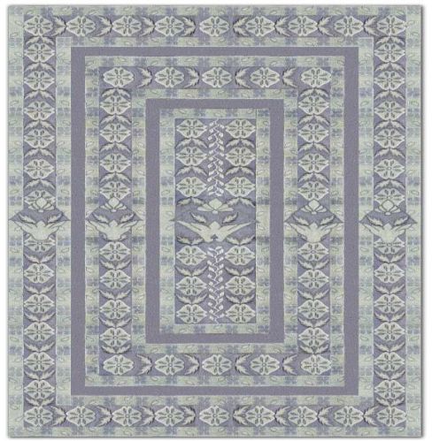 B2 Persian Knot Lavender Print Wool Rug