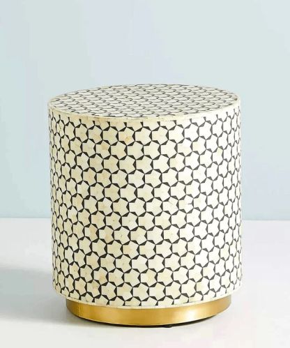 Niktan Export Bone Inlay End Bedside Table