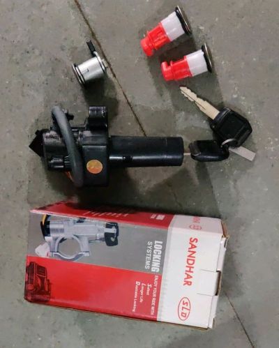 Sandhar Aluminium Bike Lock Set, Color : Black