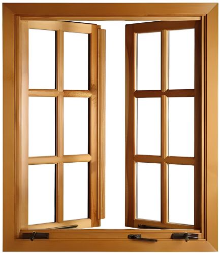 Polished 4 Feet Brown Wooden Laminated Window Traditional