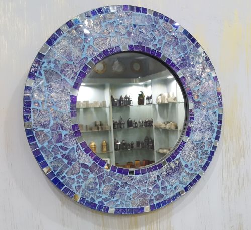 12 Inch Round Glass Mosaic Wall Mirrors