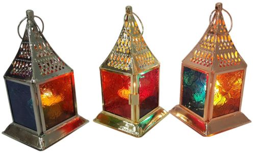 13 Inch Iron Glass Decorative Lanterns