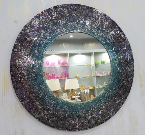 30 Inch Round MDF Glass Mosaic Wall Mirrors