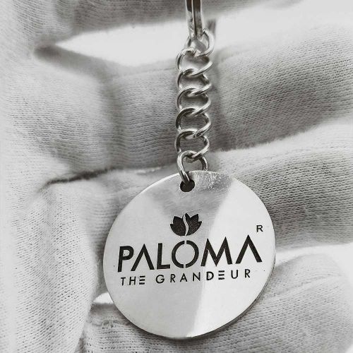 Fancy Silver Round Customise Logo Design for Gifting Keychain 925 Hallmark