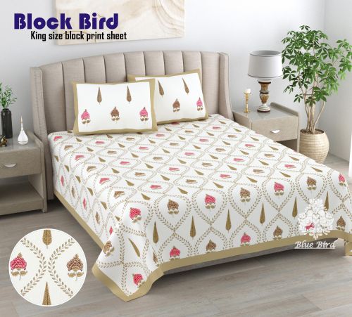 Cotton Hand Block Print Bedsheets Multisizes for Home, Hotel