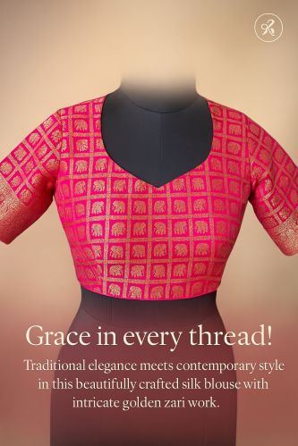 Printed Silk Bridal Blouse, Sleeve Type : Half Sleeves