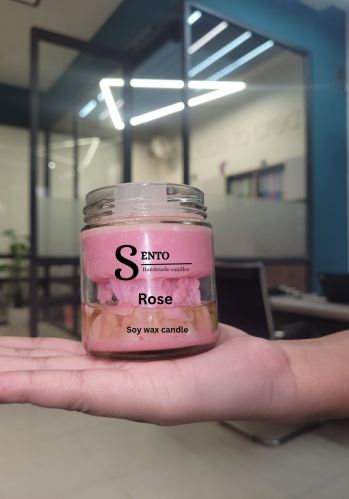 Sento Soy Wax Polished Glass Jar Rose Candles 200 Ml