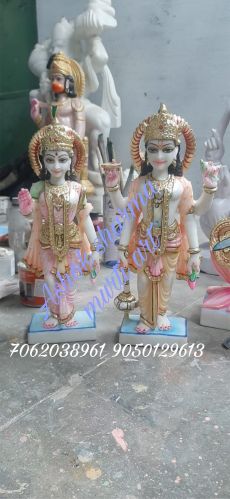 Painted Marble Vishnu Lakshmi Statue, Packaging Type : Multi Color