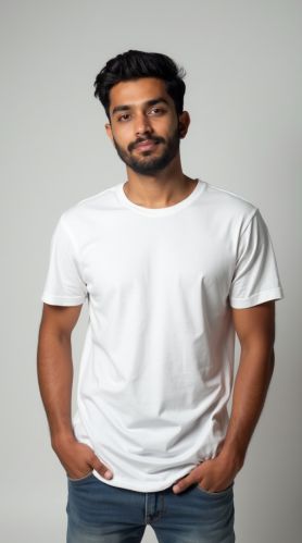 Plain Styey Look T Shirt, Color : White